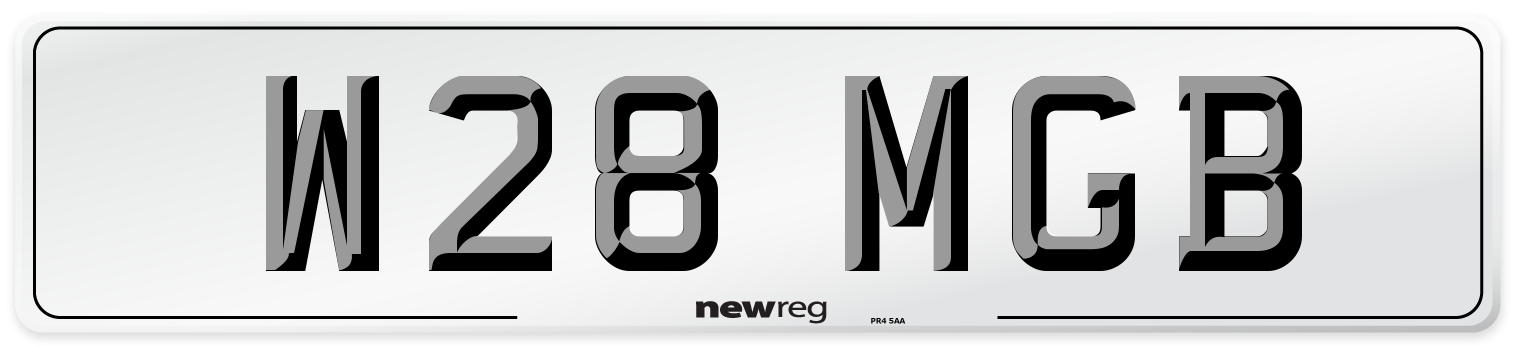 W28 MGB Number Plate from New Reg